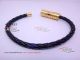 Perfect Replica AAA Black Leather Bracelet Gold Montblanc Bracelet (1)_th.jpg